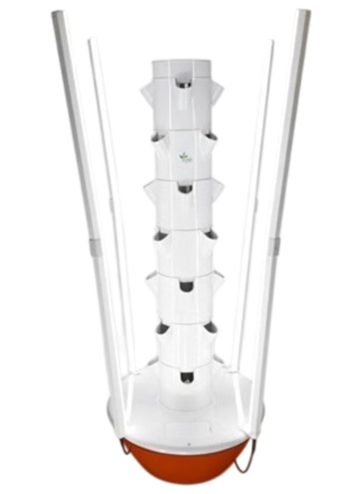 برج نظام زراعة مائية مع ضوء ليد قابل للطي، 28 كبسولة عمودية، برج زراعة مائية بتدوير تلقائي للمياه، برج زراعة مائية للحدائق للأعشاب والفواكه والخضروات (7 طبقات) - Image 1